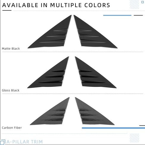 Ming Wei Windows Loster A-Pillar Trim متوافق مع 2018-2024 Tesla Model 3 A-Pillar Trim Windows Loutver ABS Black in Kuwait