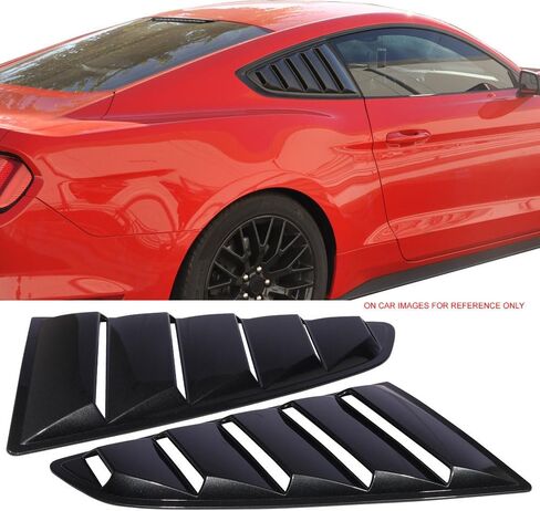 نافذة متوافقة مع 2015-2022 فورد موستانج ، على نمط المصنع غير مصفولة بغطاء الجانب السوداء PP من قبل Ikon Motorsports in Kuwait