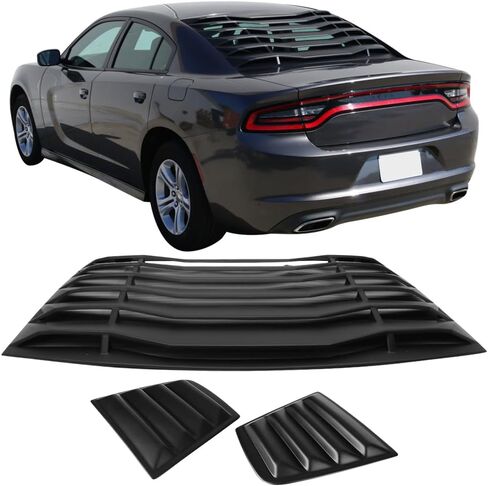 Ikon Motorsports ، Window Counver متوافق مع 2011-2023 Dodge Charger ، نمط V2 ، خلف ورباع الجانبية كوافيس in Saudi Arabia