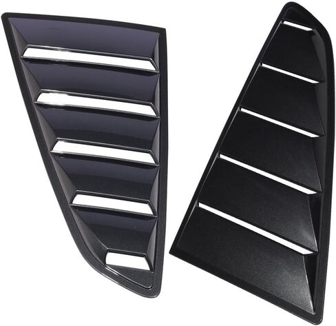 نافذة متوافقة مع 2015-2022 فورد موستانج ، على نمط المصنع غير مصفولة بغطاء الجانب السوداء PP من قبل Ikon Motorsports in Kuwait