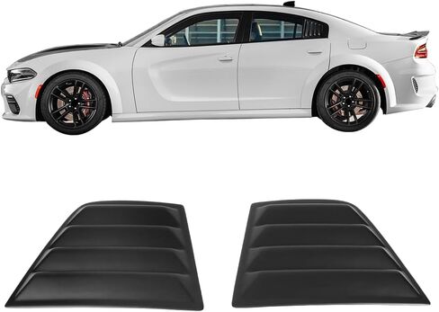 Ikon Motorsports ، Window Counver متوافق مع 2011-2023 Dodge Charger ، نمط V2 ، خلف ورباع الجانبية كوافيس in Saudi Arabia