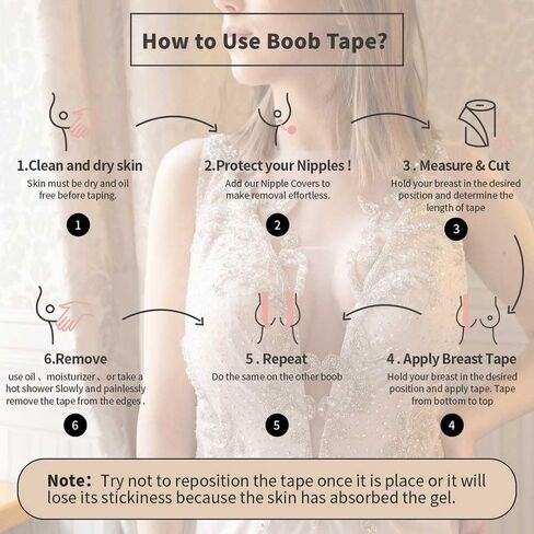Okela Boob Tape - Breast Lift Tape for Large Breast,Body Tape for Breast Lift w 2 Pcs Breast Petal Adhesive Bra in Saudi Arabia