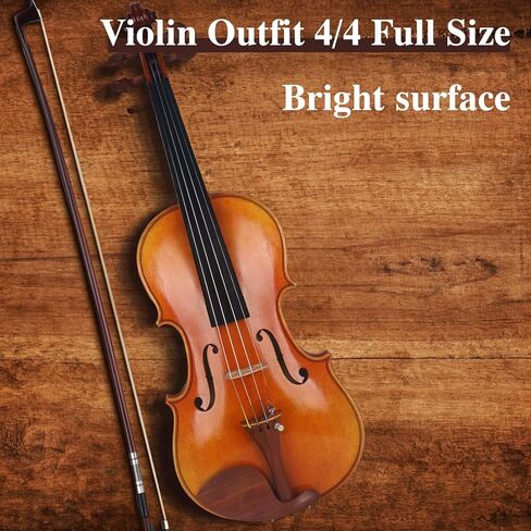 AKLOT Violin Outfit 4/4 Full Size, Spruce Violin and Ebony Fittings, for Professional, with Bow, Rosin, Backpack Strap, Carrying Case in Kuwait