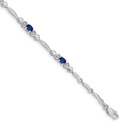 14K Gold 4x3 mm Gemstone and Diamond Bracelet 7" in Saudi Arabia