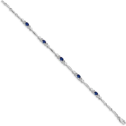 14K Gold 4x3 mm Gemstone and Diamond Bracelet 7" in Saudi Arabia