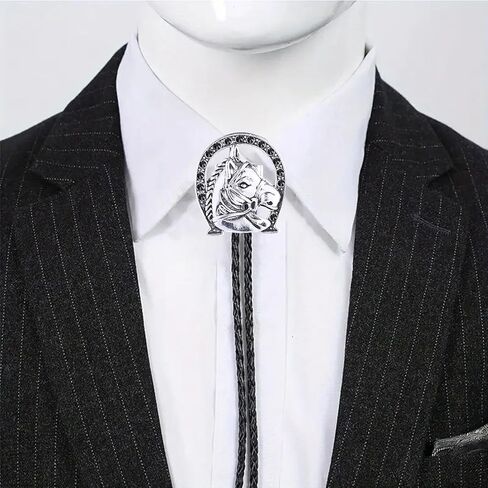Jeilwiy Horseshoe Bolo Tie for Men Rhinestone Bucking Horse Bolo Tie Women Western Bolero Tie Cowboy Neckties in Kuwait