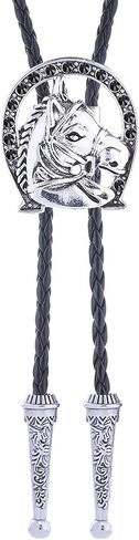 Jeilwiy Horseshoe Bolo Tie for Men Rhinestone Bucking Horse Bolo Tie Women Western Bolero Tie Cowboy Neckties in Kuwait