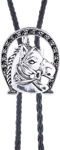 Jeilwiy Horseshoe Bolo Tie for Men Rhinestone Bucking Horse Bolo Tie Women Western Bolero Tie Cowboy Neckties in Kuwait