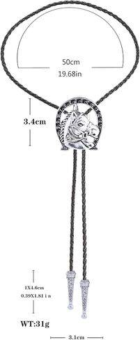 Jeilwiy Horseshoe Bolo Tie for Men Rhinestone Bucking Horse Bolo Tie Women Western Bolero Tie Cowboy Neckties in Kuwait
