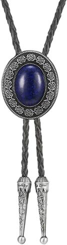 Bolo Tie for Men Western Native Cowboy Necktie Leather Handmade Natural Stone Bolo ties for Costume Accessories in Kuwait