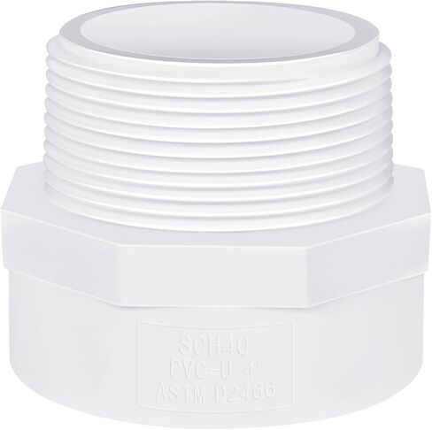 PVC Male Adapter 1-1/4 Inch (4-Pack), Pipe Fittings (Socket x Male Pipe Thread) - Fits 1-1/4 Inch Sch.40 PVC Pipes in Kuwait