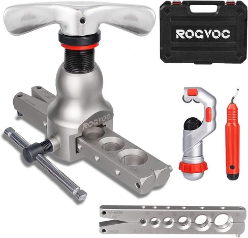 Flaring Tool Kit for 1/4-3/4 inch HVAC Copper Flare Tool with Metric and Imperial Clamps 45 Degree Eccentric Tube Flaring Gauge Flaring Tool Set for Copper Aluminum Pipe with Deburring Tool in Saudi Arabia