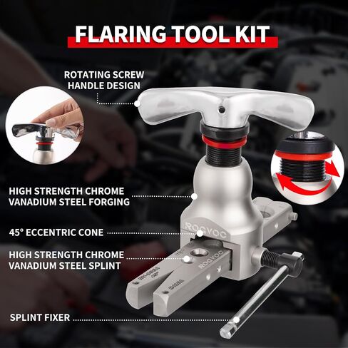 Flaring Tool Kit for 1/4-3/4 inch HVAC Copper Flare Tool with Metric and Imperial Clamps 45 Degree Eccentric Tube Flaring Gauge Flaring Tool Set for Copper Aluminum Pipe with Deburring Tool in Saudi Arabia