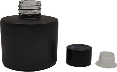 زجاجة موزع القصب 4pcs ، جرة الزجاج الأسود الفارغ الفارغ ، حاوية استبدال العطور 100 مل (4 ، مربع) in Kuwait