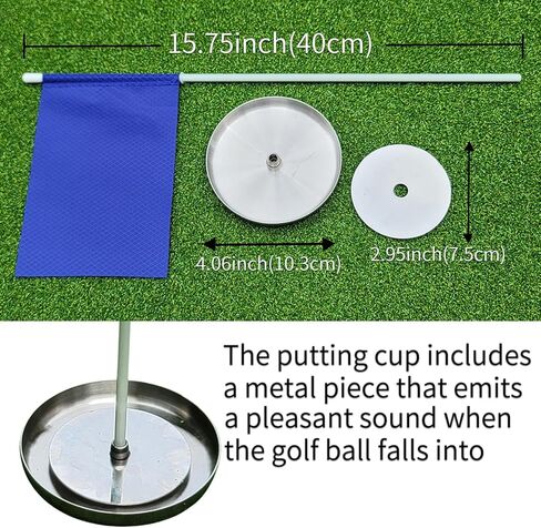 كوب معدني لوضع الجولف مع فتحة لتدريب الجولف على شكل علم من أجل وضع الجولف باللون الأخضر في الأماكن المغلقة والمفتوحة in Kuwait