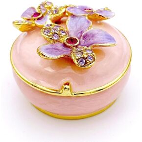 Butterfly Jewelry Trinket Boxes with Amber Resin Box.Decorative Keepsake Box for Necklace Earrings Treasure Organizer.Butterfly Gifts for Women Girls Home Decor.