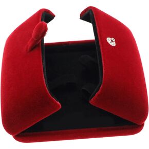 Create idea Velvet Bangle Case Double Open Bracelet Box Jewelry Gift Organiser Square Display Holder for Proposal Engagement Wedding Jewelry Gift 10x10x4cm Red