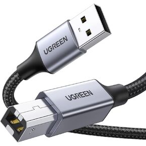 UGREEN Printer Cable, 6 FT USB A to B, Nylon Braided USB B Scanner Cord Compatible with Epson, Canon, HP, Brother, Dell, Samsung, Piano, DAC, Lexmark, Xerox, and More