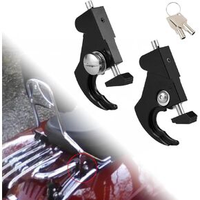 Detachable Locking Latch Kit Rotary Docking Latches with Locks Sissy Bar Backrest Mounting Luggage Rack Latch Clips for Harley Davidson Touring Dyna Softail Sportster