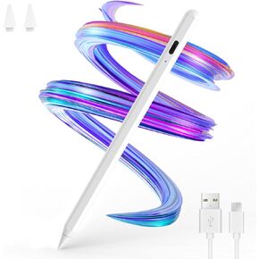 Stylus Pen for iPad,Apple Pencil 2nd Generation iPad Stylus Palm Rejection,Tilting Detection,Magnetic Adsorption,Compatible with iPad 10/9/8,iPad Mini 6/5,iPad Air 5/4,iPad Pro(11/12.9 Inch) (White)