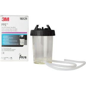 3M PPS (Original Series) H/O Pressure Cup with Air Hose, 16121, Mini, 6 oz, Use w/ 3M Accuspray HGP Spray Gun for Thick High-Viscosity Paints, Stains, Varnishes, Coatings and Primers, 1 Pack
