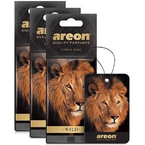 AREON WILD - معطر هواء للسيارة لطيف ومضحك معلق مخصص للمنزل والمكتب - عطر كولونيا فاخر مع عطور طبيعية - رائحة منعشة وفاخرة تدوم طويلاً - تصميم أنيق - برية ومجانية in Kuwait