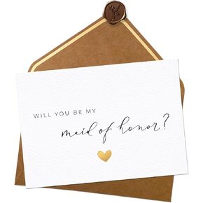 Joli Coon Will you be my maid of honor card with envelope and wax seal - Maid of honor proposal card