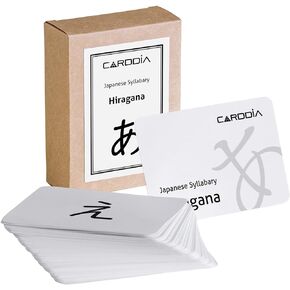 Japanese Syllabary - Hiragana Flash Cards (with Stroke-Order Diagrams and Example Words), Standard Playing Card Size, Sturdy, Water Resistant