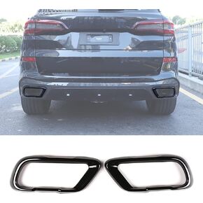 LLKUANG Stainless Car Tail Muffler Exhaust Pipe Output Cover for BMW X5 G05 X6 G06 X7 G07 2019-2021(Suitable For M Sports Version) (Black)