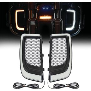 Road glide vent light Turn signals lights Motorcycles Daytime Running Side Lights fit for 2015-2020 Year (Black-road glide lights)