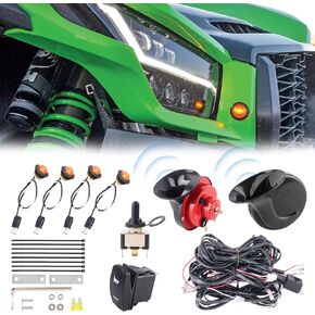 Chelhead UTV Turn Signal Kit with Horn 12V UTV Street Legal Kit with Rocker Switch Plug and Play Blinker Kit Compatible With Polaris, Can-Am, Kawasaki, Arctic Cat, CFMOTO, Pioneer