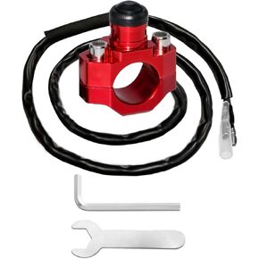 Motorcycle Engine Kill Switch, CNC Universal Stop Start Switch, On Off Switch Button with Mounting Backplate for ATV, Dirt Bike, Scooter, Quad with 22mm Handlebar (Black)