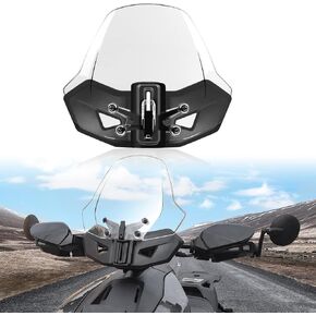 Adjustable Sport Windshield Compatible with Can Am Ryker 600, 900, Sport & Rally Edition 2019-2023 Accessories Replace OEM # 219401023 Translucent Clear Hard Coated Wind shield