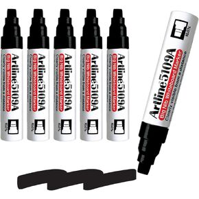 Artline 5109A Big Nib Magnum Whiteboard Markers | Extra Thick 10.0mm Flat Tip | Writing is Readable from a Great Distance | Dry Erase | Low Odor | Pack of 6 | Black