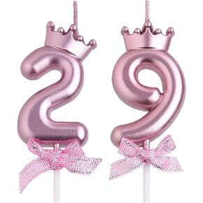 29th 92nd Birthday Candles, Gold 92 29 Year Old Number Birthday Candles, Happy Birthday Party Cake Topper Decoration Gifts for Women Men