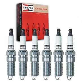 6 pc Champion Platinum Spark Plugs compatible with Chevrolet Trailblazer 4.2L L6 2002-2009