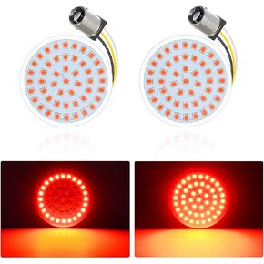 Amazicha 1157 2" Bullet LED Front Turn Signals Light White Amber Blinker Light Compatible for Harley Davidson Sportster Softail Dyna