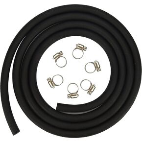 Cococart 1/4 Inch ID x 6.5 Feet/2m Length NBR/PVC SAE30R6 Fuel Line Hose Tubing with Adjustable Clamps
