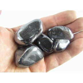 CircuitOffice 5 Piece Hematite Tumbled Stones (0.5" - 1.5") - Healing Stones, Metaphysical Healing, Chakra Stones for Wicca, Reiki, Healing, Metaphysical, Chakra, Positive Energy or Gift
