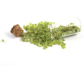 Jet Beautiful Peridot Chips Mini Glass Bottle Gemstone Reiki Chakra Balancing Jet International Healing Crystal Therapy Holistic Spiritual Image is JUST A Reference