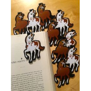 Horse Clip Bookmarks for Kids Students Cool Cute Animal Set of 10 Bulk Bookmark Funny Wacky Classroom Reading Incentives Library Rewards Novelty Party Favors Fun Prizes for Summer Reading Programs