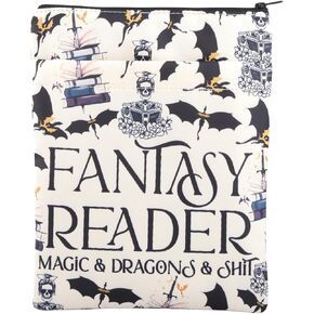 MAOFAED Romantasy Novel Fantasy Reader Book Sleeve Book Lover Gift Bookish Gift Reading Gift for Her (Reader Magic Tote Bag)