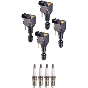 ENA 4 Ignition Coil Pack Iridium Spark Plug Compatible with Chevrolet GMC Pontiac 2006-2010 Cobalt 2007 2008 2013 2014 Malibu 2008-2010 HHR 2014-2016 Verano 2013-2016 Regal Sky 2 Solstice G5 UF491