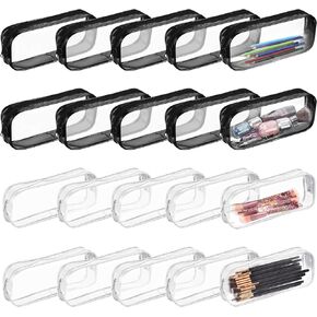 20 Pcs PVC Pencil Bag Clear Pencil Case with Zipper Bulk Big Capacity Makeup Pouch Clear Travel Toiletry Bag for School Office Stationery and Travel