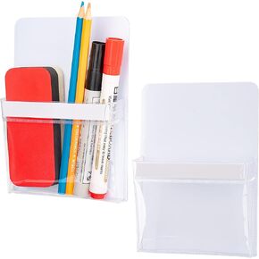 Magnetic Pencil Holders,Whiteboard Accessory Strong Magnets,Storage Pen Pocket for Your Fridge, School Locker, Office cabinets