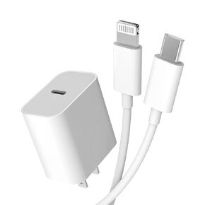 zoyuzan 20 وات محول شحن الطاقة صندوق سريع PD جدار USB C شاحن كتلة 5 أقدام كابل لايتنينج متوافق مع Ipad ARI iPhone 11 12 PRO MAX Mini X XS XR SE2 8Plus سلك لنوع التوصيل