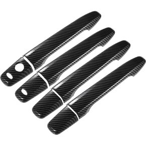 ACROPIX Front Rear Left Right Side Car Exterior Door Handle Cover with Keyless Hole Fit for Mitsubishi Outlander - Pack of 8 Black