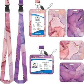 4 Pack Cruise Lanyard for Cruise Ship Cards, Detachable Cruise Lanyards with Horizontal and Vertical ID Badge Holder(Marble) in Kuwait