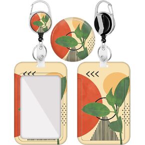 Plifal Badge Holder with Retractable Reel, Unique Leopard ID Name Tag Work Badge Clip Heavy Duty Vertical Card Protector Cover Case for Work Office Nurse Medical Student Teacher Women