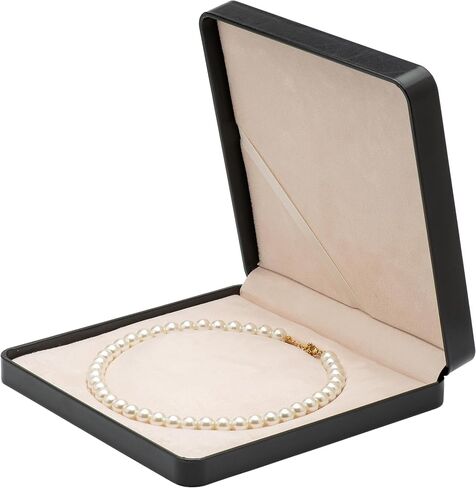 صندوق هدايا مخملي كبير من البولي يوريثان لعرض المجوهرات وقلادة من اللؤلؤ (أسود) in Kuwait